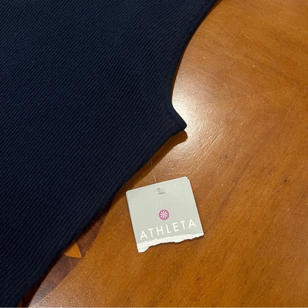 NEW‎ Athleta Winterlude Dress Navy/Purple Small Merino Wool Colorblock Midi - Picture 11 of 16